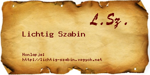 Lichtig Szabin névjegykártya